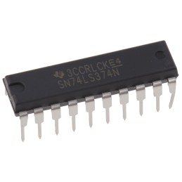 20 pcs - Texas Instruments SN74LS374N Octal D Type Flip Flop IC, 3-State, 20-Pin PDIP