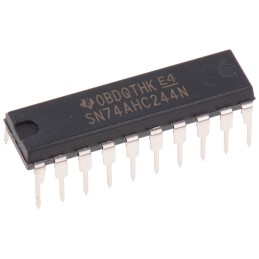 20 pcs - Texas Instruments SN74HC540N Octal-Channel Buffer & Line Driver, 3-State, Inverting, 20-Pin PDIP