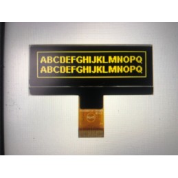 Graphic OLED, 128 x 32 Pixels, Yellow on Black, 3V, I2C, Parallel, SPI, 62mm x 2