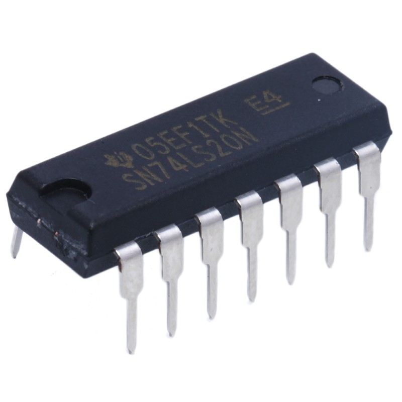 25 pcs - Texas Instruments SN74LS20N, Dual 4-Input NAND Logic Gate, 14-Pin PDIP