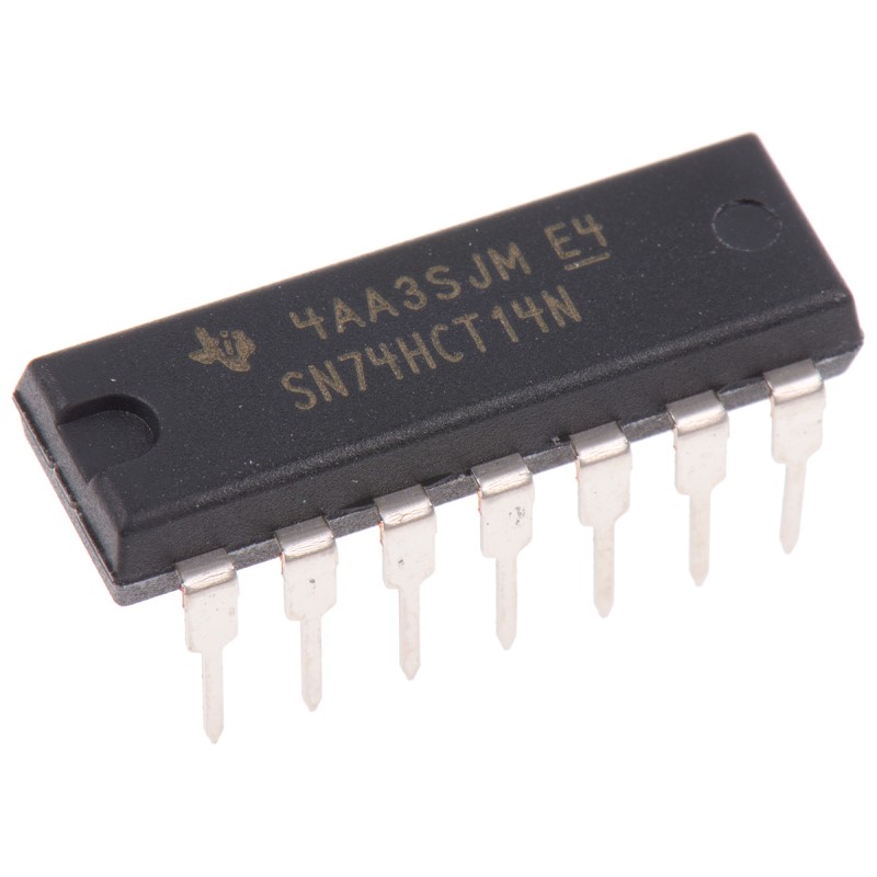 25 pcs - Texas Instruments SN74HCT14N Hex Schmitt Trigger Inverter, 14-Pin PDIP