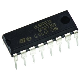 25 pcs - STMicroelectronics ULQ2003A, 7-element NPN Darlington Transistor, 500 mA 50 V HFE:1000 @ 350 mA @ 2 V, 16-Pin PDIP