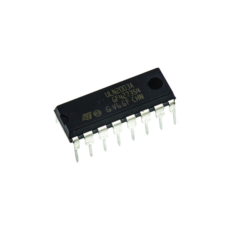 25 pcs - STMicroelectronics ULQ2003A, 7-element NPN Darlington Transistor, 500 mA 50 V HFE:1000 @ 350 mA @ 2 V, 16-Pin PDIP