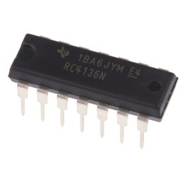 25 pcs - RC4136N Texas Instruments, Op Amp, 3MHz, 14-Pin PDIP