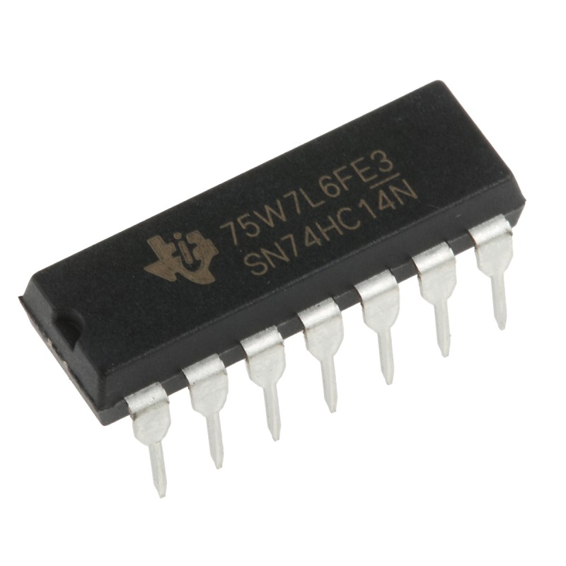 25 pcs - Texas Instruments SN74HC14N Hex Schmitt Trigger Inverter, 14-Pin PDIP