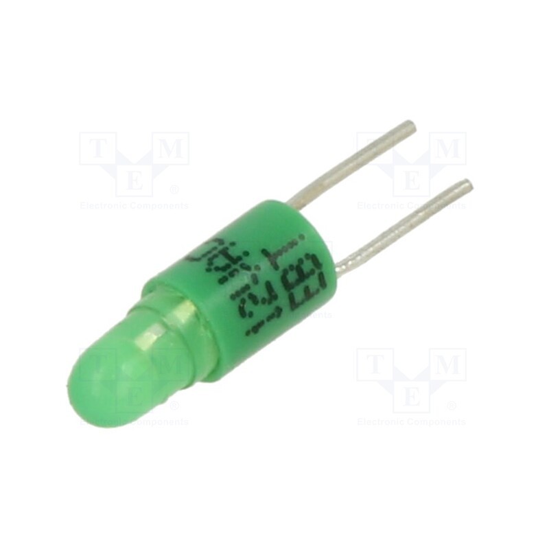 1 pcs x CML INNOVATIVE TECHNOLOGIES - 15015251 - Indicator: LED, BI-PIN, green, plastic, 12VAC, 12VDC, Leads: 2pin