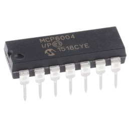 30 pcs - MCP6004-I/P Microchip, Op Amp, RRIO, 1MHz, 3 V, 5 V, 14-Pin PDIP