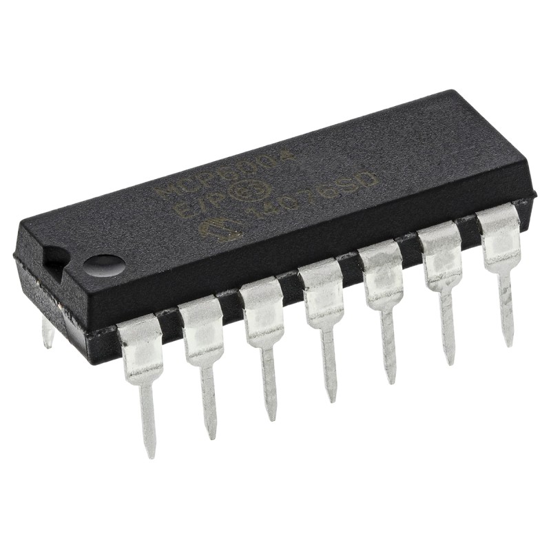 30 pcs - MCP6004-E/P Microchip, Op Amp, RRIO, 1MHz, 1.8 - 6 V, 14-Pin PDIP