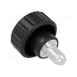 1 pcs x ELESA+GANTER - 6571 - Knob, Ø: 20mm, Ext.thread: M6, 10mm, H: 16mm, polyamide, knurled