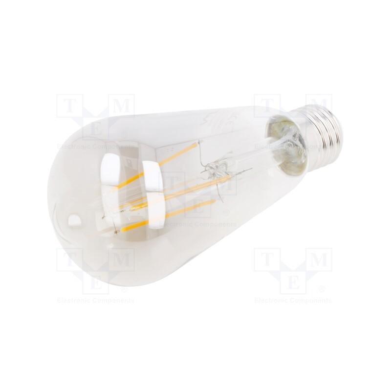 1 pcs x GTV Poland - LD-ST64FP4-18 - LED lamp, grey, E27, 230VAC, 300lm, 6W, 360°, 1800K