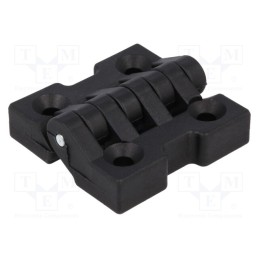 1 pcs x ROZTOCZE - 3.527 - Hinge, Width: 47mm, polyamide, black, H: 48mm, Holes no: 4