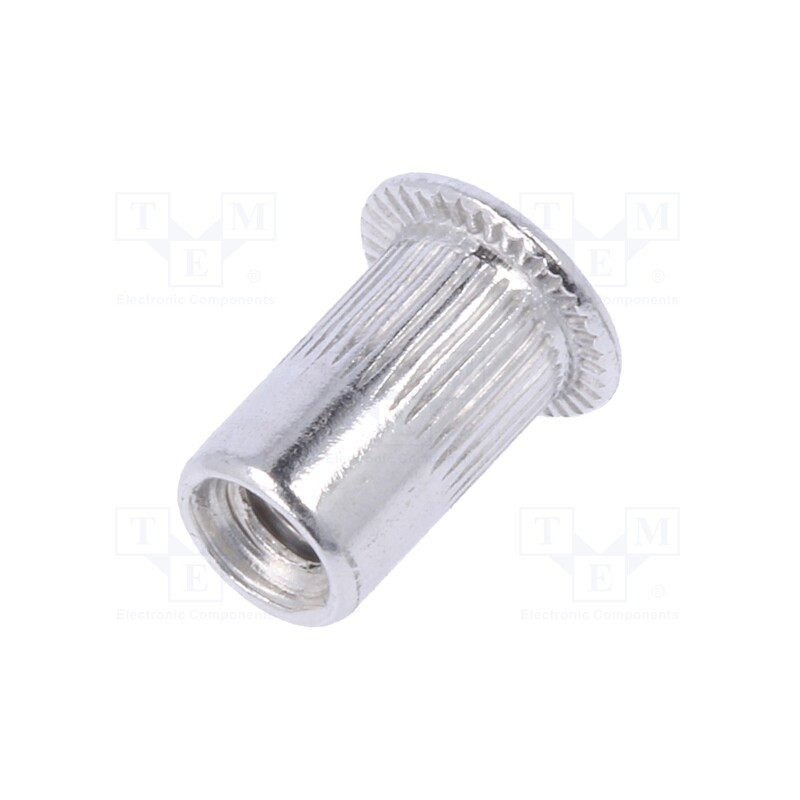 1 pcg x YATO - YT-36451 - Rivet nuts, M3, aluminium, Ømount.hole: 4.9mm, L: 9mm, Head: flat