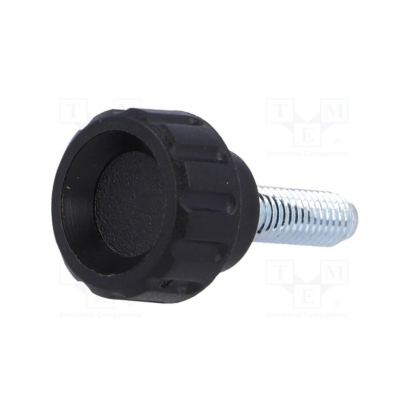 1 pcs x ELESA+GANTER - 6376 - Knob, Ø: 16mm, Ext.thread: M5, 16mm, H: 13mm, polyamide, knurled