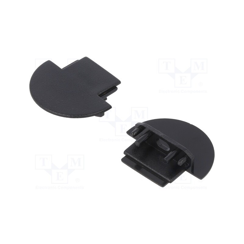1 set x TOPMET - 76480002 -AS - Cap for LED profiles, black, 2pcs, ABS, GROOVE10
