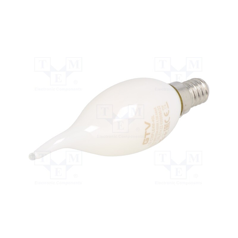 1 pcs x GTV Poland - LD-C35FLE4M-40L - LED lamp, milky, E14, 230VAC, 4W, 360°, 4000K