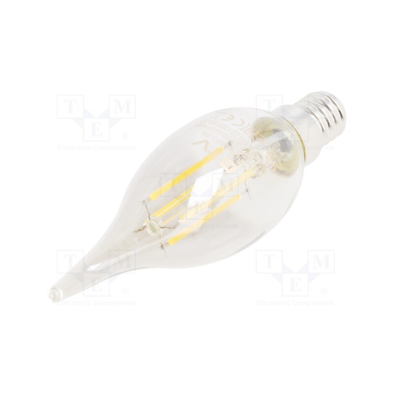 1 pcs x GTV Poland - LD-C35FEP4-30L - LED lamp, grey, E14, 230VAC, 4W, 360°, 2700K