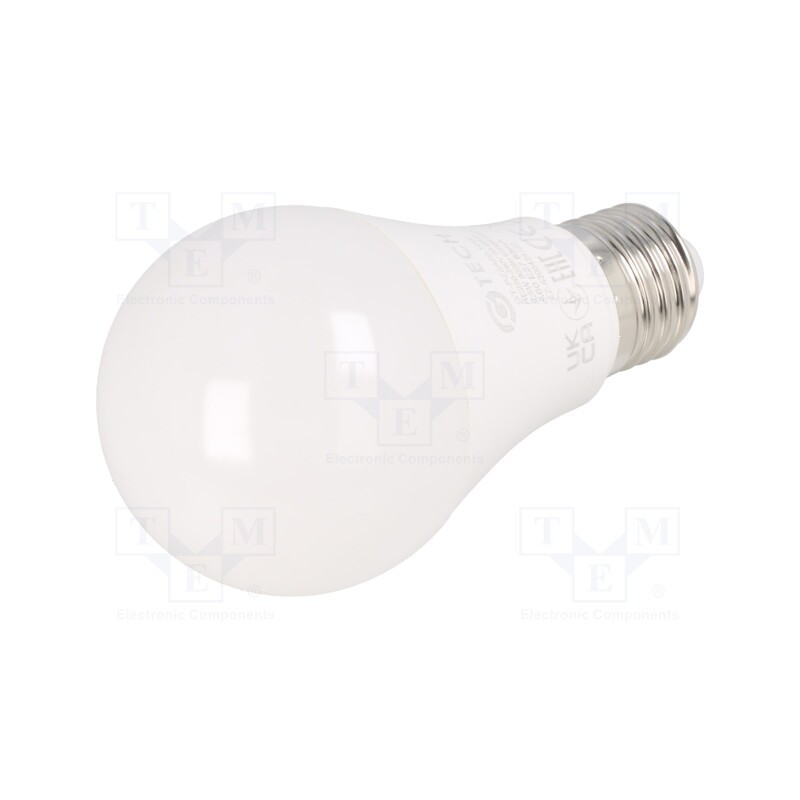 1 pcs x GTV Poland - GT-PZ2A60-10W - LED lamp, cool white, E27, 230VAC, 9.5W, 200°, 6500K