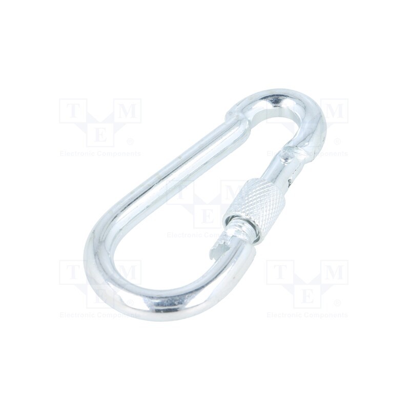 1 pcs x DROMET - KSZ.8.80 - Carabiner, steel, for rope, L: 80mm, zinc, 8mm, with protection