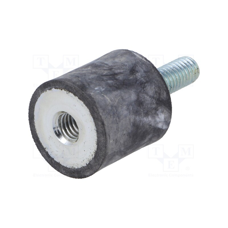 1 pcs x ELESA+GANTER - DVA.2-20-20-M6-18-55 - Vibration damper, M6, Ø: 20mm, rubber, L: 20mm, Thread len: 18mm
