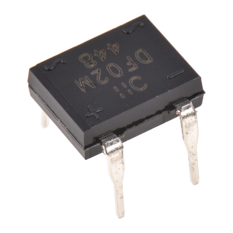 50 pcs - Diodes Inc Bridge Rectifier, 1A, 200V, 4-Pin