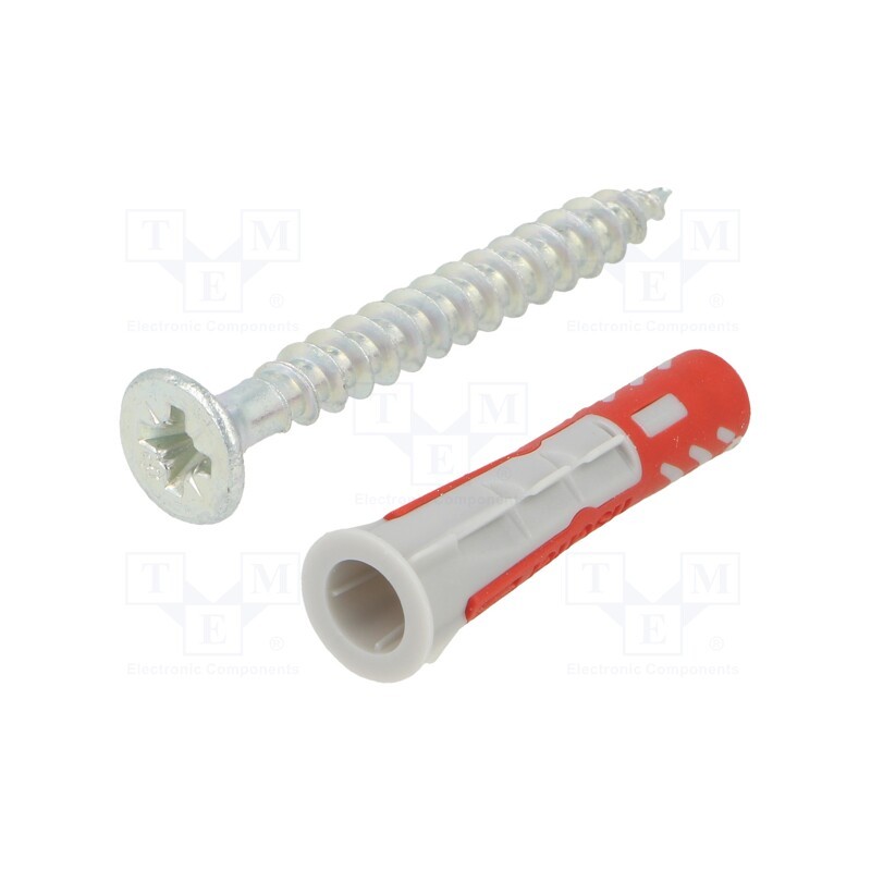 1 pcg x FISCHER - 555106 - Plastic anchor, with screw, 6x30, DUOPOWER, 50pcs, 6mm