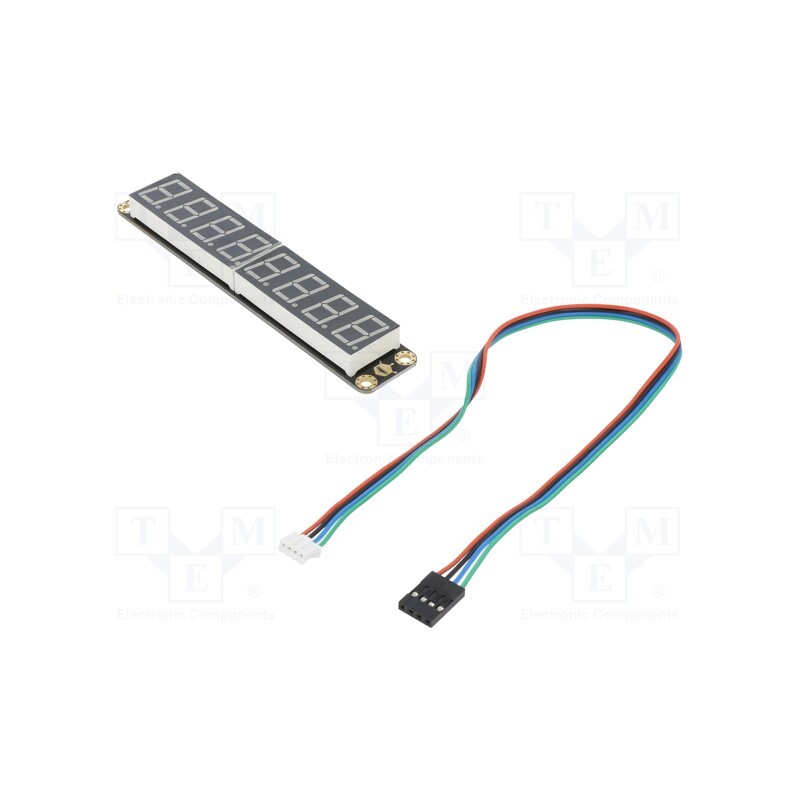1 pcs x DFROBOT - DFR0646-R - Display: LED, No.char: 8, red, 117x22mm, 5VDC, Interface: I2C