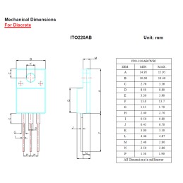 50 pcs - Diodes Inc 400V Rectifier & Schottky Diode, ITO-220AB STPF1040CTW