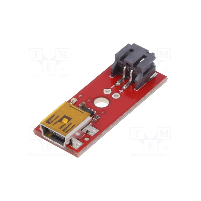 1 pcs x SPARKFUN ELECTRONICS - PRT-10401 - Module: Li-Po/Li-Ion charger, 5VDC, USB B micro