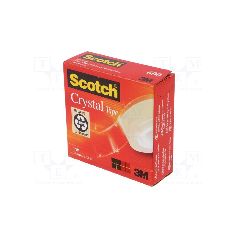 1 pcs x SCOTCH - 3134375323727 - Adhesive tape, transparent, W: 19mm, L: 33m