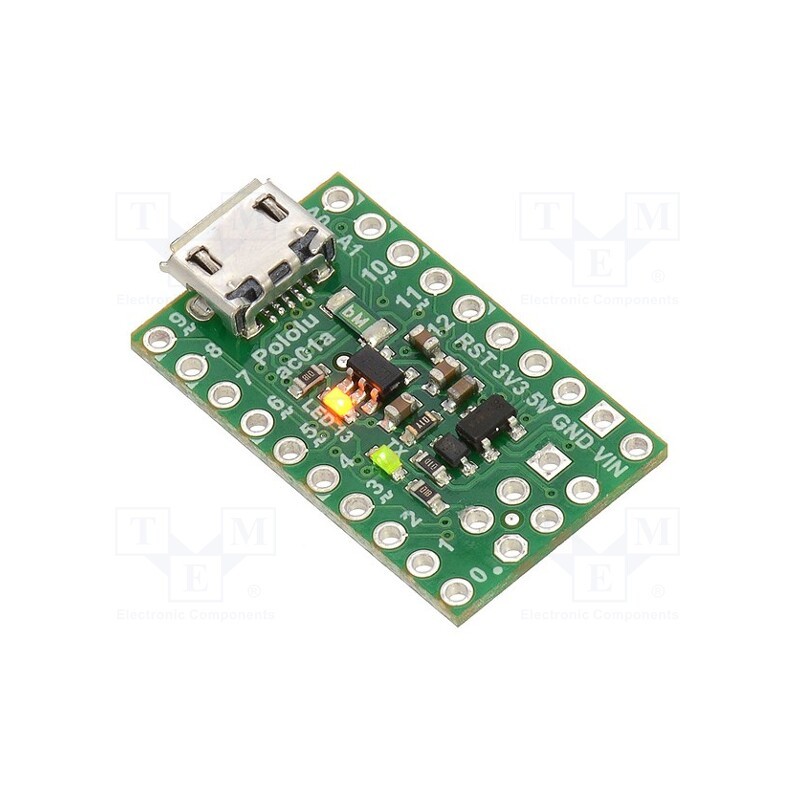 1 pcs x POLOLU - A-STAR 32U4 MICRO - A-star, LDO, pin strips,USB B micro, ATMEGA32U4, 5.5÷15VDC, PWM: 7