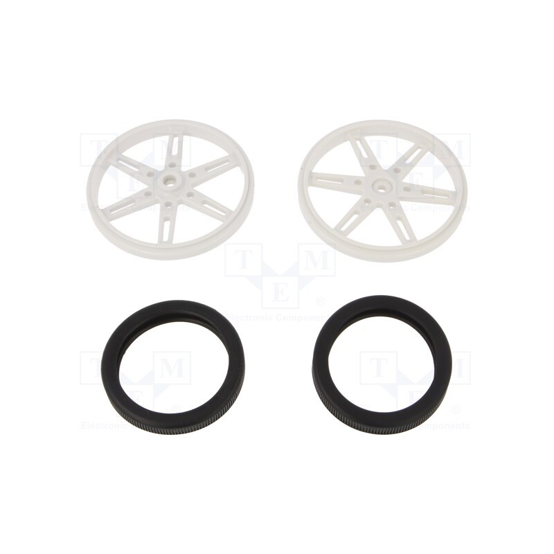 1 pcs x POLOLU - POLOLU WHEEL(25T, 5.8MM) - 70×8MM, WHITE - Wheel, white, Shaft: knurled, push-in,screw, Ø: 70mm, W: 8mm, 2pcs.