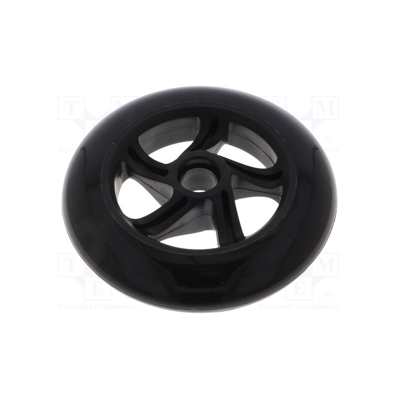 1 pcs x POLOLU - SCOOTER/SKATE WHEEL 144×29MM BLACK - Wheel, black, push-in, Ø: 144mm, Plating: rubber, W: 29mm, 1pcs.