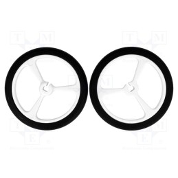 1 set x POLOLU - POLOLU WHEEL 40×7MM - WHITE - Wheel, white, Shaft: D spring, push-in, Ø: 40mm, Shaft dia: 3mm