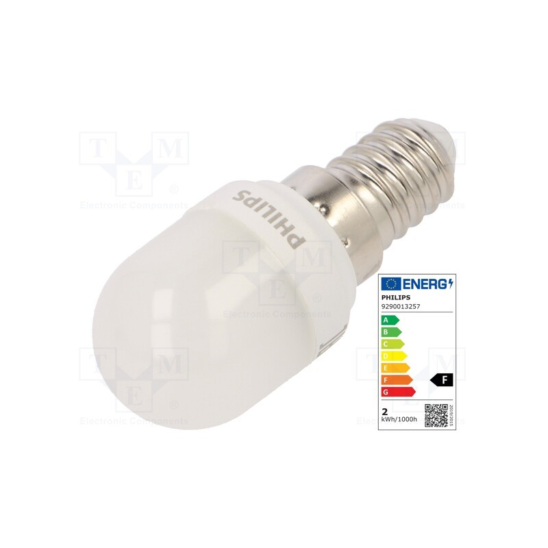 1 pcs x PHILIPS - 8718699771935 - LED lamp, warm white, E14, 230VAC, 150lm, P: 1.7W, 240°, 2700K