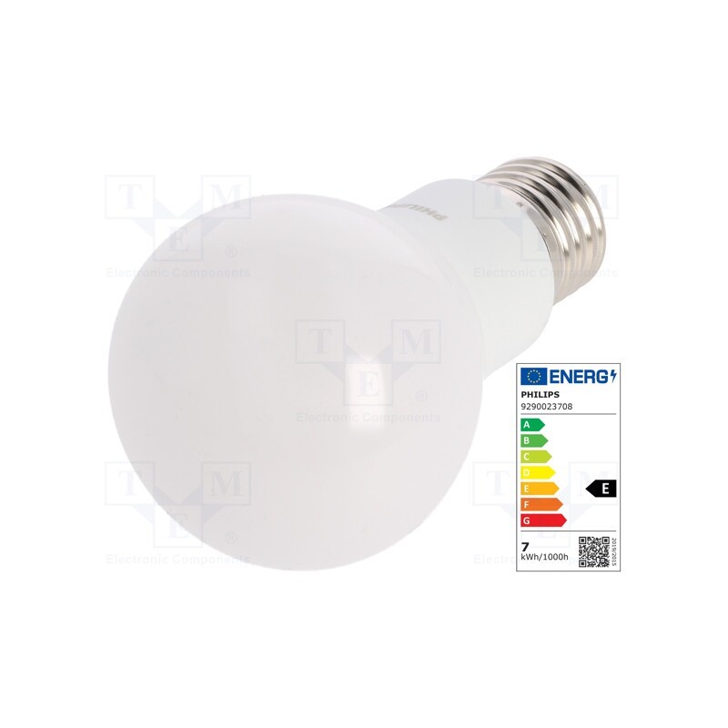 1 pcs x PHILIPS - 8718699769642 - LED lamp, warm white, E27, 230VAC, 806lm, P: 8W, 200°, 2700K