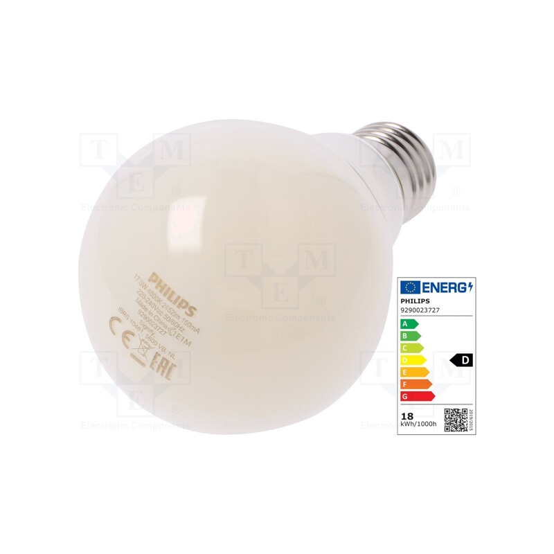 1 pcs x PHILIPS - 8718699764593 - LED lamp, neutral white, E27, 230VAC, 2452lm, P: 17.5W, 4000K