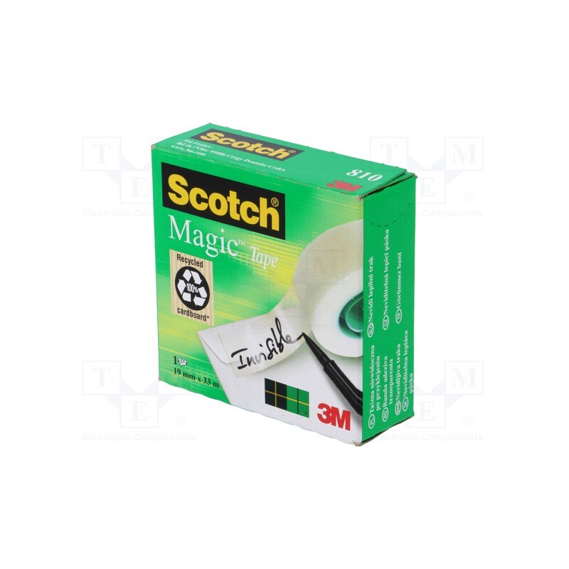 1 pcs x SCOTCH - 3134375323765 - Adhesive tape, white matt, W: 19mm, L: 33m