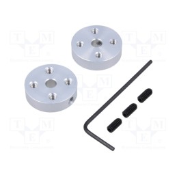 1 set x POLOLU - ALUMINUM MOUNTING HUB FOR 4MM SHAFT 4-4 - Bracket wheel, Kit: adapter,allen wrench,mounting screws, 2pcs.