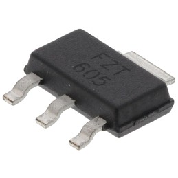 1000 pcs - Diodes Inc FZT605TA NPN Darlington Transistor, 1.5 A 120 V HFE:500, 3 + Tab-Pin SOT-223