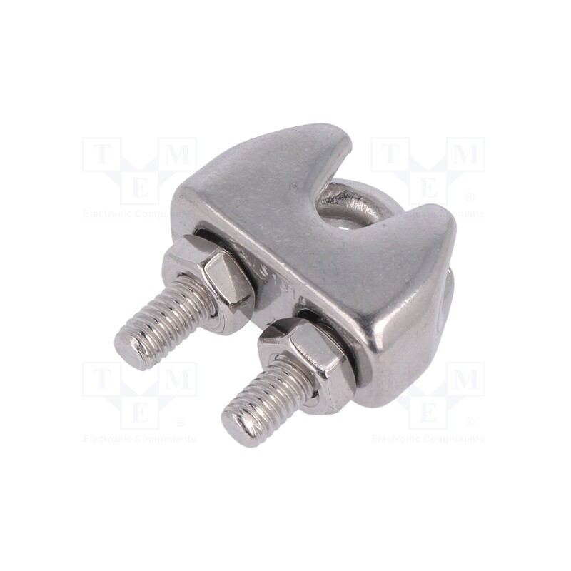 1 pcs x KRAFTBERG - ZLK-4-A4 - Rope clamp wire, acid resistant steel A4, for rope, Ørope: 4mm