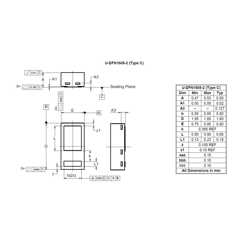 10000 pcs - Diodes Inc D5V0S1U2LP1608A-7, TVS Diode U-DFN1608-2