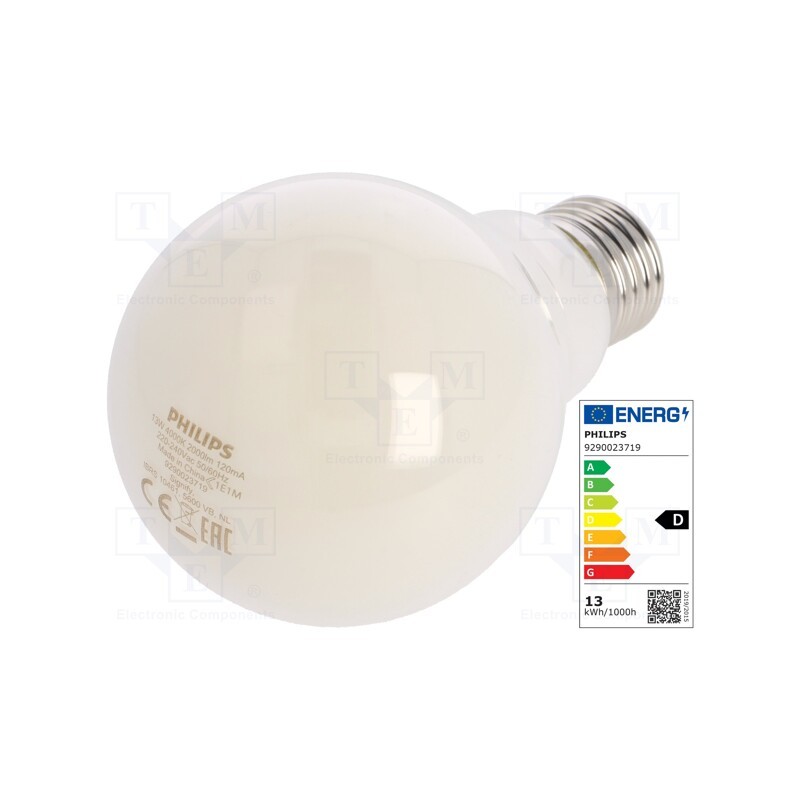 1 pcs x PHILIPS - 8718699764531 - LED lamp, neutral white, E27, 230VAC, 2000lm, P: 13W, 4000K