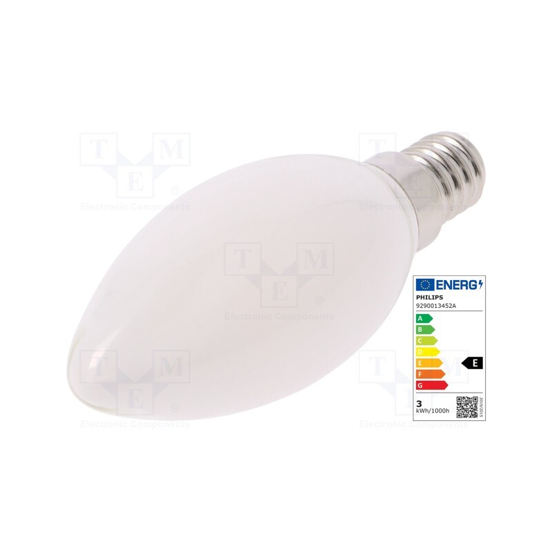 1 pcs x PHILIPS - 8718699763374 - LED lamp, warm white, E14, 230VAC, 250lm, P: 2.2W, 2700K, CRImin: 80