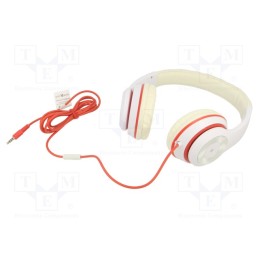 1 pcs x GEMBIRD - MHS-LAX-W - Headphones with microphone, white,red, Jack 3,5mm, headphones
