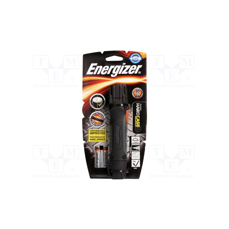 1 pcs x ENERGIZER - HARD CASE PRO 2AA - Torch: LED, waterproof, No.of diodes: 1, 300lm, HARDCASE