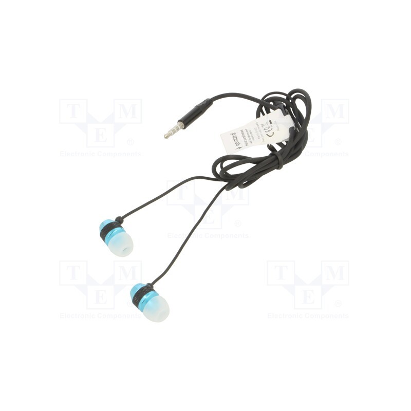 1 pcs x GEMBIRD - MHS-EP-002 - Headphones with microphone, black,blue, Jack 3,5mm, in-ear, 1.2m