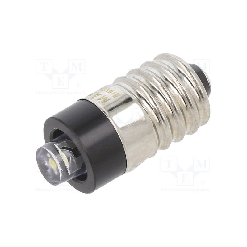 1 pcs x MARL - 210-997-20-38 - LED lamp, white cold, E10, 5÷6VDC, No.of diodes: 1, -30÷75°C, 5mm