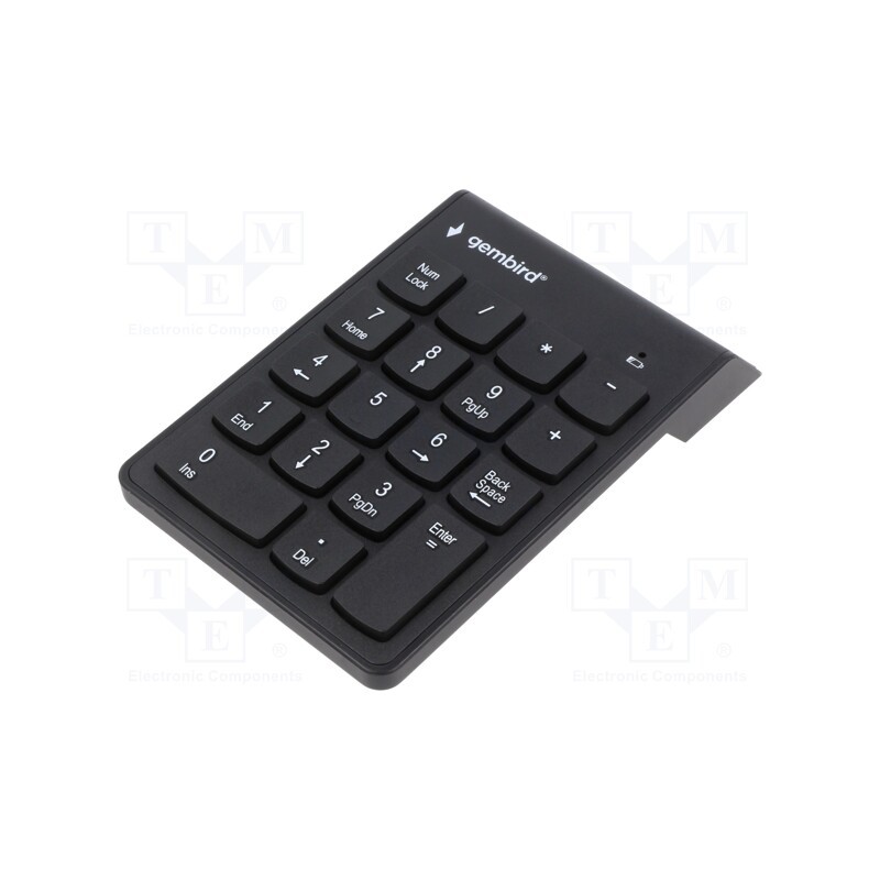 1 pcs x GEMBIRD - KPD-W-02 - Keyboard, black, USB A, wireless,numeric
