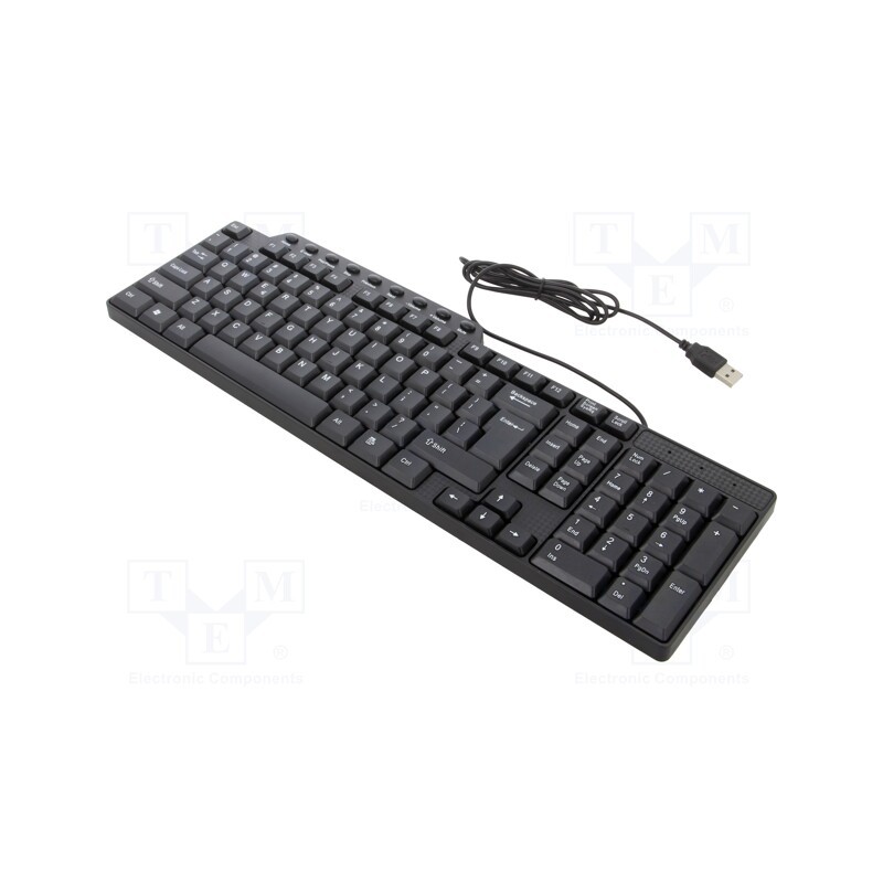 1 pcs x GEMBIRD - KB-UM-104 - Keyboard, black, USB A, wired,US layout, 1.3m