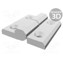 1 pcs x ELESA+GANTER - CFMY.60 SH-6-S - Hinge, Width: 60mm, technopolymer PA, H: 60mm, left, Ø: 6mm